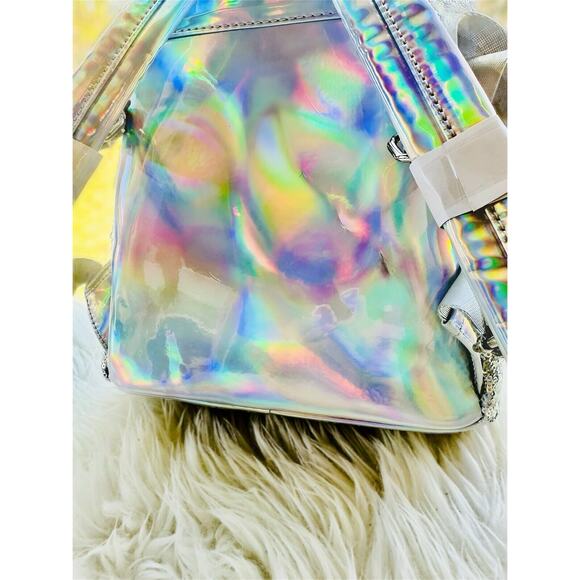 *NEW EXCLUSIVE* Loungefly XLasr Disney Holographic Sequin Minnie Mini Backpack - Picture 7 of 11